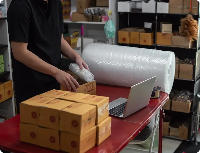 Logistics facility with IT equipment ready for responsible disposal